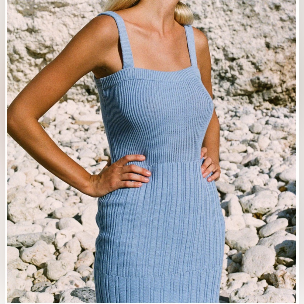 Rue Stiic Maren Knit Dress (blue / periwinkle)